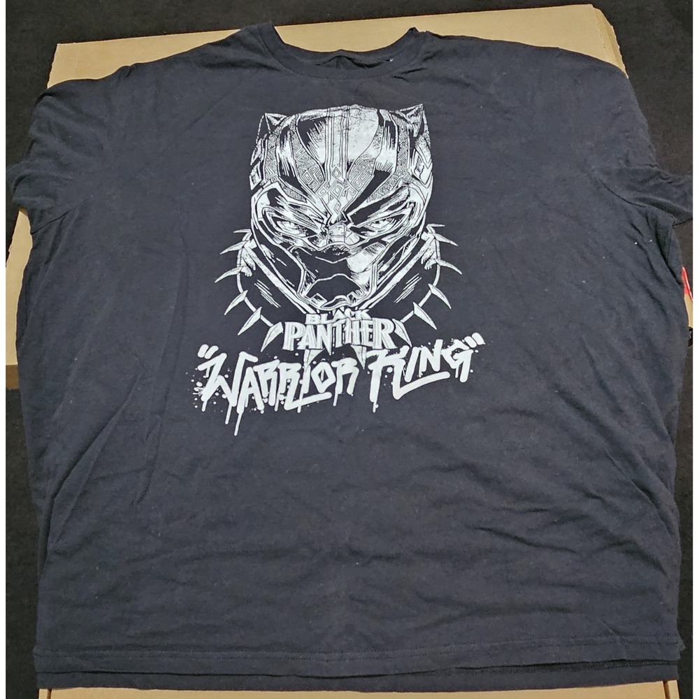 Marvel‎ Black Panther "Warrior King" Graphic T-Shirt Black Mens 4XL